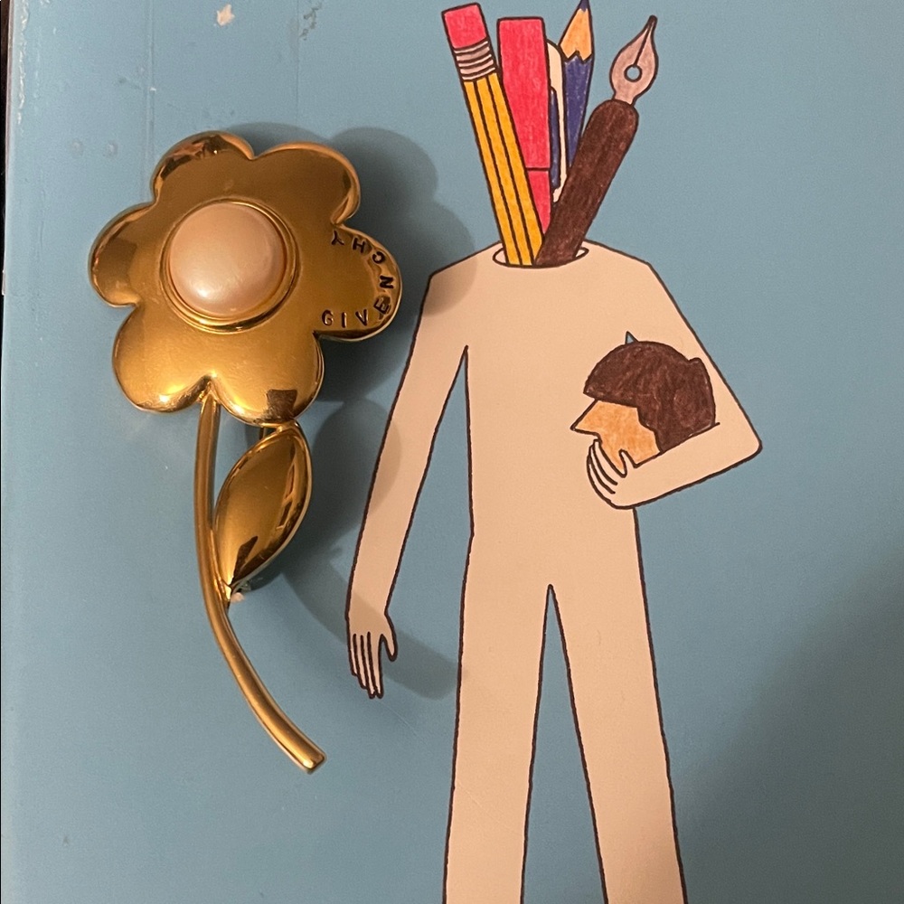 Givenchy Vintage Gold Flower Brooch with Pearl Center – Purchased in France…